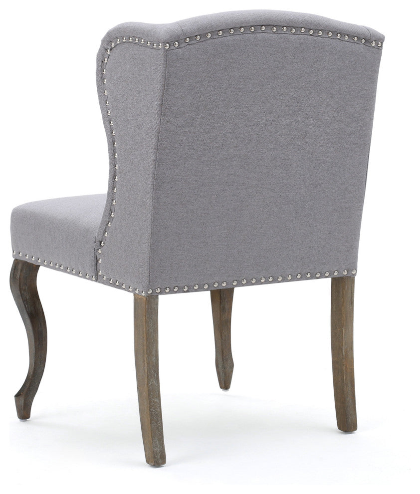 GDF Studio Asheville Modern Fabric Wingback Chair, Light Gray