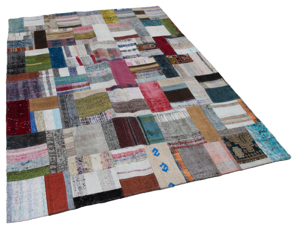 Rug N Carpet - Handmade Anatolian 5' 8'' x 7' 10'' Rustic Patchwork Kilim Rug