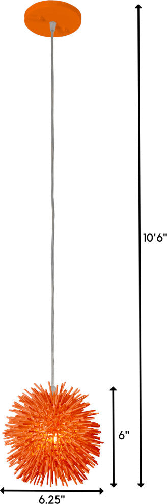 Varaluz Urchin 1-Lt Uber Mini Pendant - Electric Pumpkin