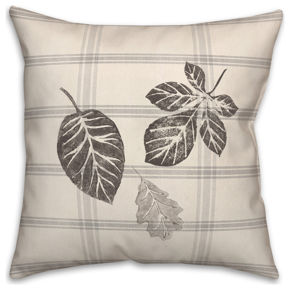 Autumn Fall Brown Plaid 3 18"x18" Spun Poly Pillow