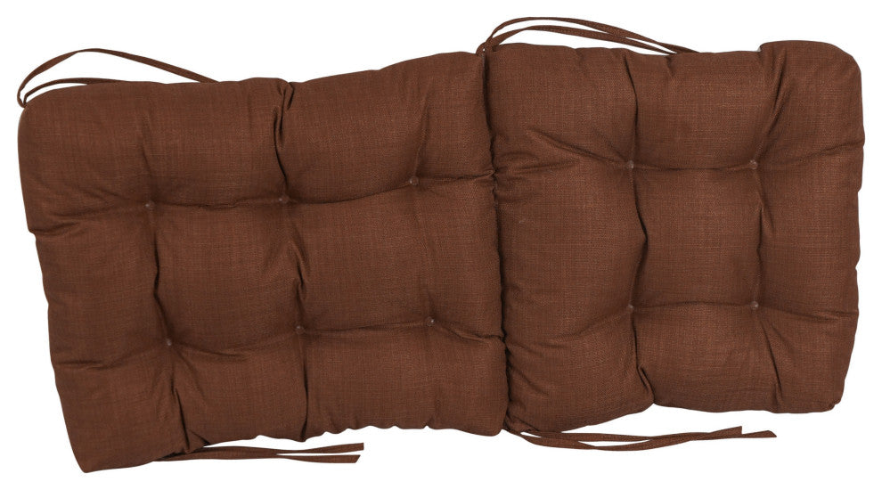 18"X38" Spun Polyester Solid Outdoor Tufted Chair Cushion, Cocoa