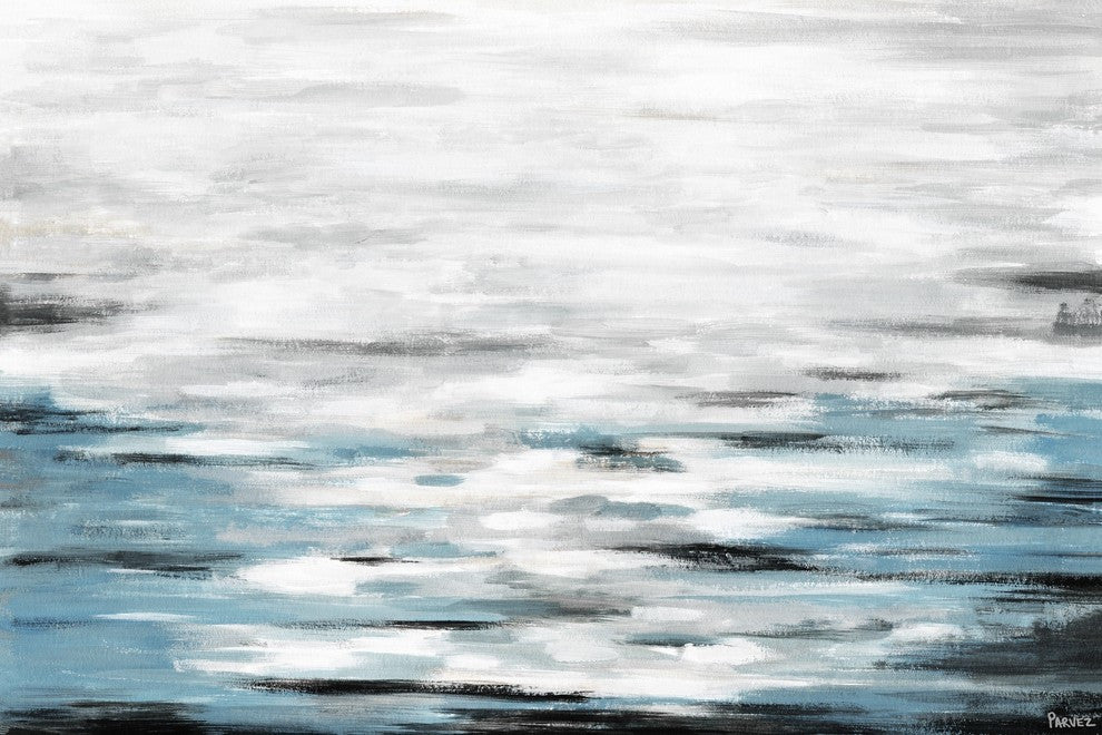 "Reflective Sea" Painting Print on Wrapped Canvas, 12"x8"