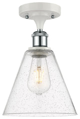Innovations 516-1C-WPC-GBC-84 1 Light Semi-Flush Mount, White, Polished Chrome
