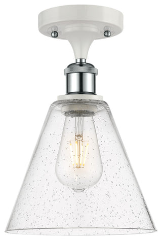 Innovations 516-1C-WPC-GBC-84 1 Light Semi-Flush Mount, White, Polished Chrome