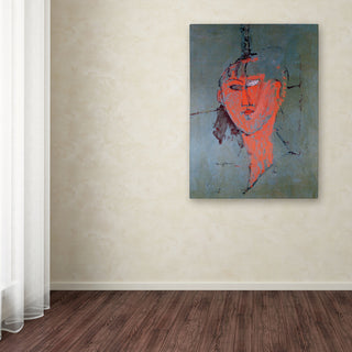 'The Red Head, 1915' Canvas Art by Amadeo Modigliani