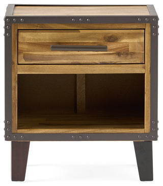 GDF Studio Glendora Solid Wood Single Drawer End Table Nightstand, Natural Stain