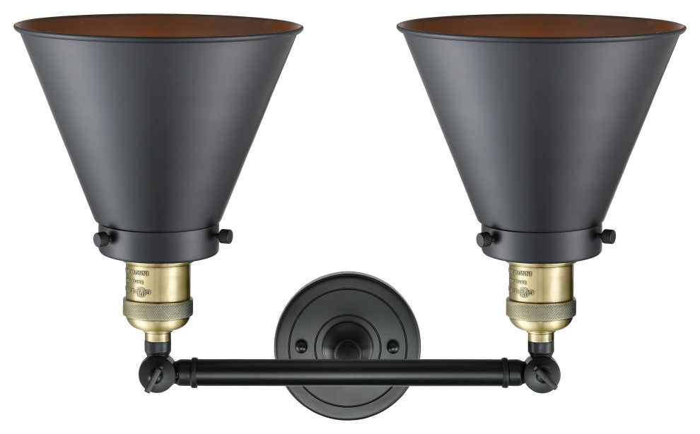 Appalachian 2-Light Bath Vanity-Light, Black Antique Brass, Matte Black