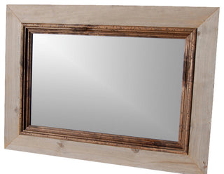 Rustic Mirror Cabin Mirror With Deep Alder Stepped Molding, 24x30