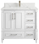 Aberdeen 36 Center Sink Bath Vanity in White 1.5" Calacatta Laza