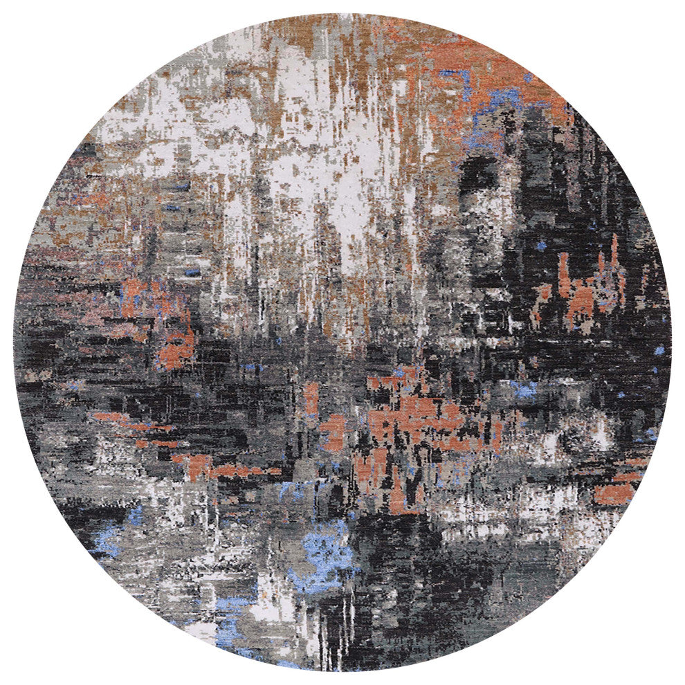 Ahgly Company Indoor Round Mid-Century Modern Area Rugs, 7' Round