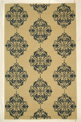 Safavieh Chelsea Hk145A Damask Rug, Ivory/Blue, 1'8"x2'6"