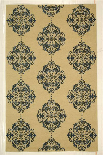 Safavieh Chelsea Hk145A Damask Rug, Ivory/Blue, 1'8"x2'6"