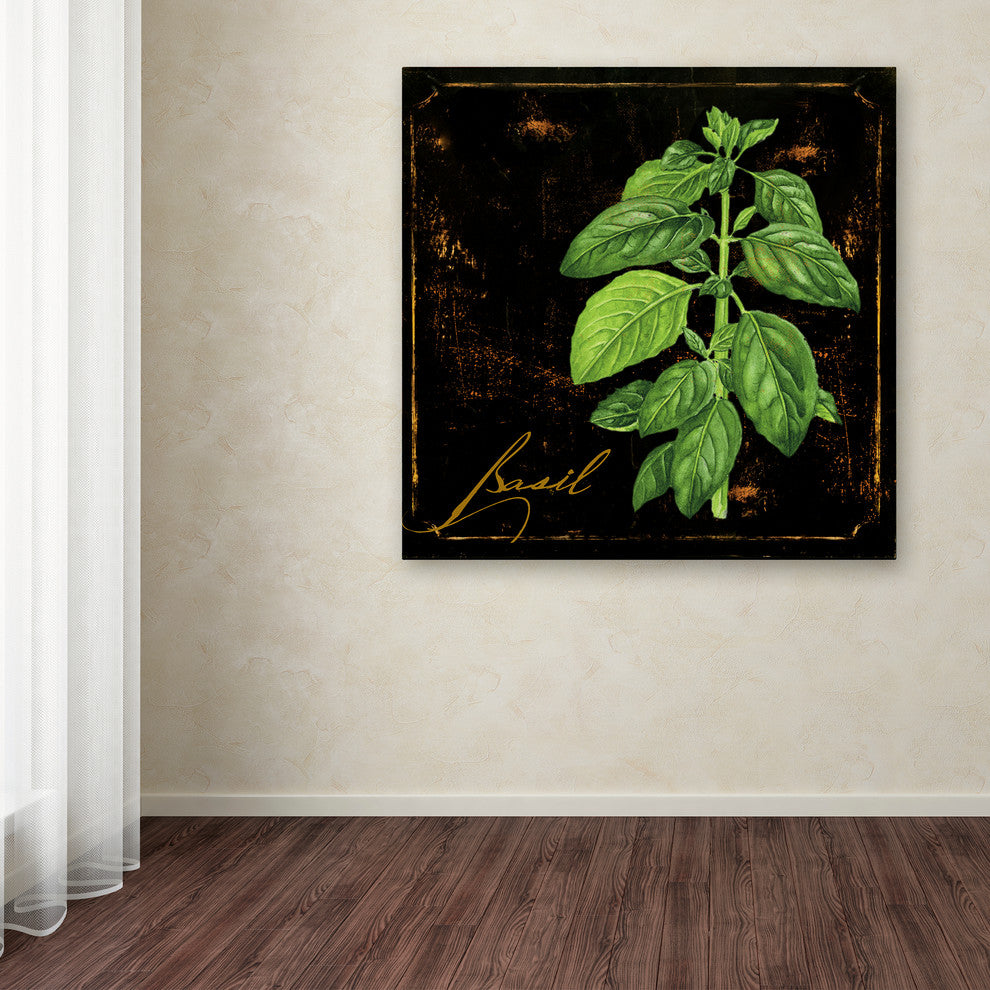 Color Bakery 'Black Gold Herbs IV' Canvas Art, 35"x35"