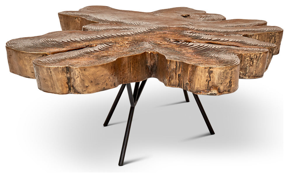 IE Series Easton Slab Coffee Table, Brass