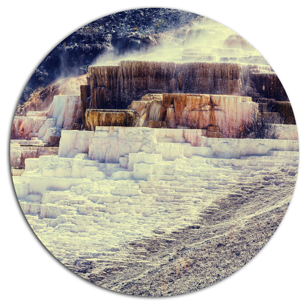 Hot Springs In Yellowstone, Seashore Disc Metal Wall Art, 11"