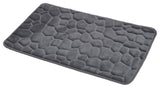 Bath Rug Memory Foam Mat 3D Pebble 32"x20", Dark Gray, Bath Mat