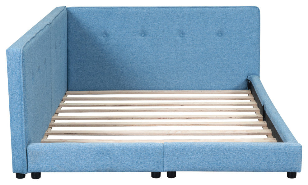 Gewnee Upholstered Queen Size platform bed with USB Ports