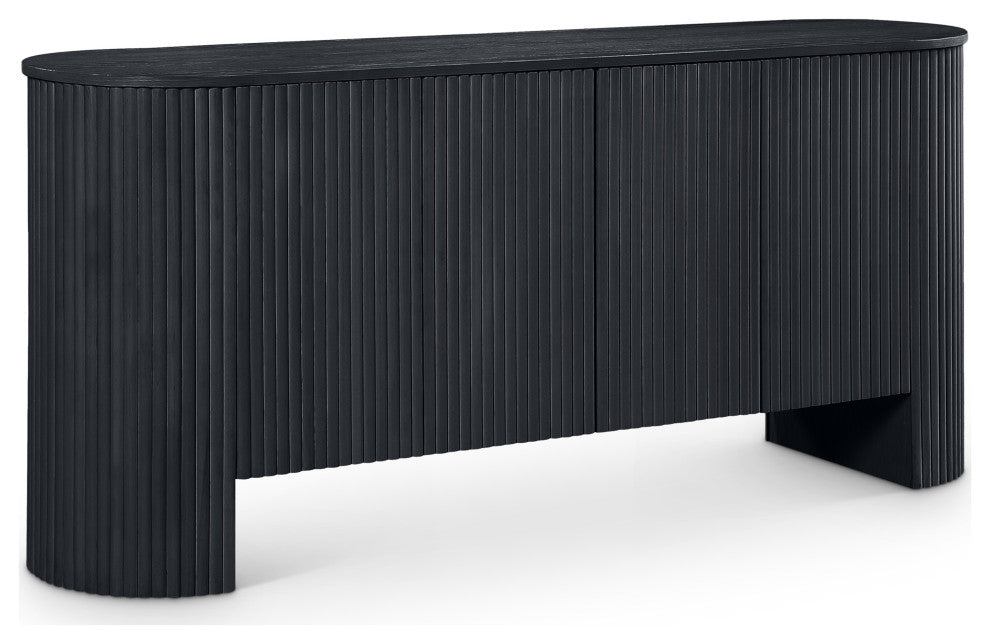 Belinda Beech Wood Sideboard/Buffet, Black