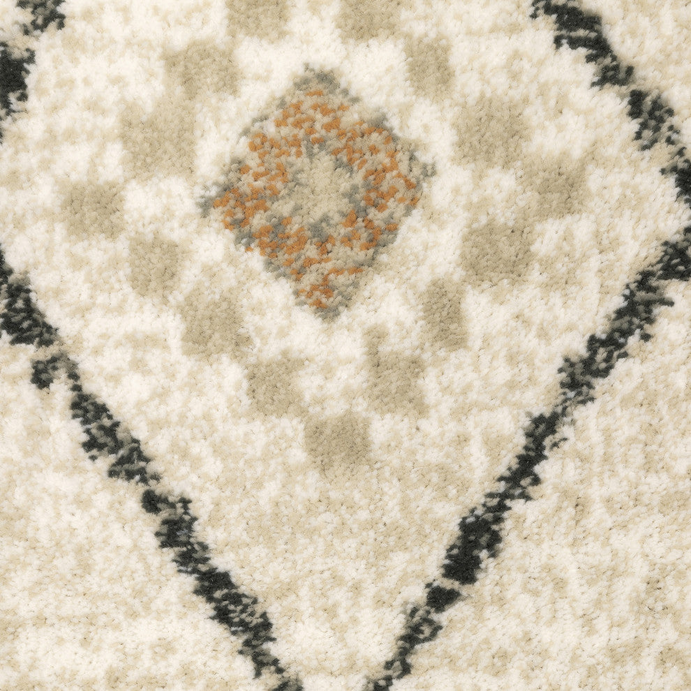 Garson Southwest Tribal Area Rug, Ivory, 5'3"x7'3"