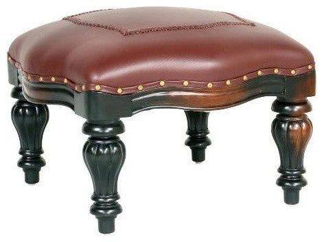 Rococo Ottoman With Faux Leather