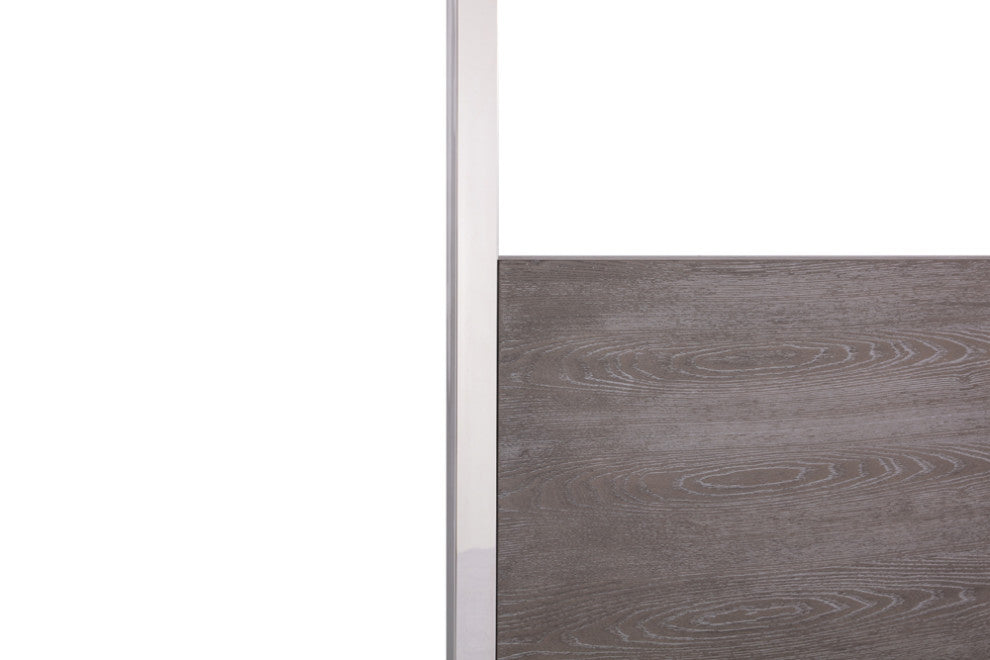 Modrest Arlene Modern Grey Elm and Stainless Steel Bedroom Set