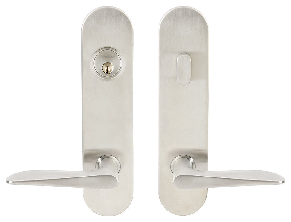 Ecco Lever, Tubular Entry, Single Cylinder, Right Hand, Satin Stainless Steel