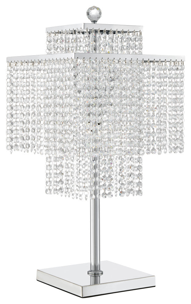Square Crystal Double Crown Integrated LED Table Lamp
