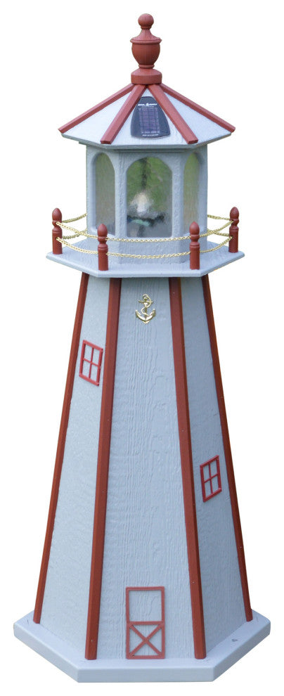 Standard Lighthouse, Cape Cod Gray & Stauffer Red, 4 Foot, Revolving Beacon Light