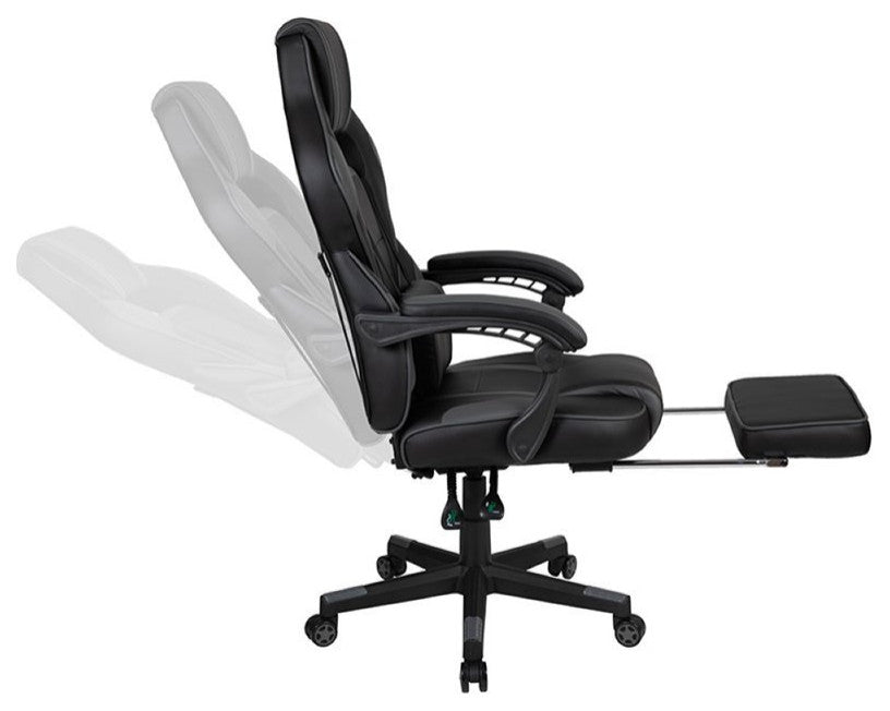 Flash Furniture Gaming Desk and Racing Reclining Chair Set in Black