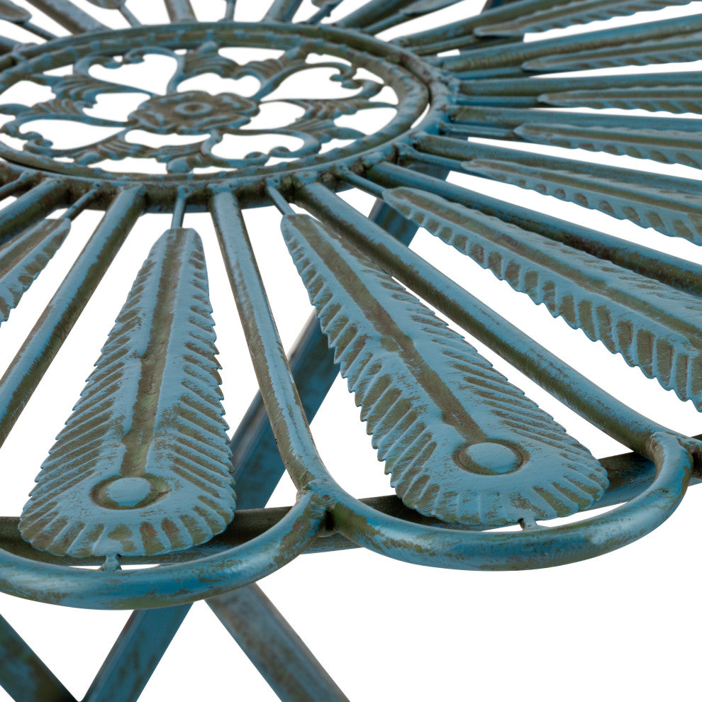 Alpine Peacock Feather Bistro Set with Table and Two Chairs, 30"