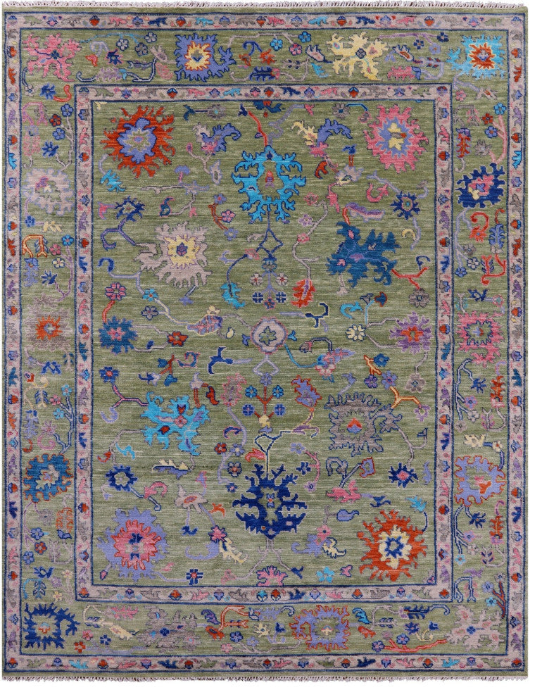 Turkish Oushak Handmade Wool Rug 8' 2" X 10' 4" - Q15851