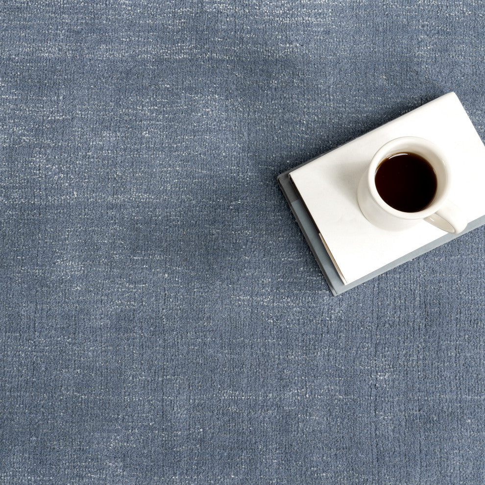 Arrel Speckled Wool-Blend Area Rug, Denim 6' x 9'