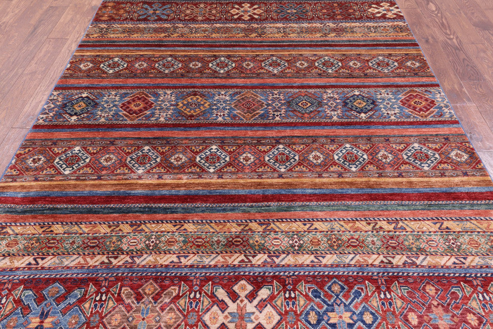 Hand Knotted Tribal Khorjin Wool Rug 6' 5" X 9' 10" Q7688