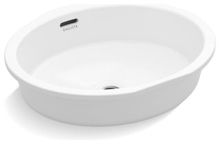 Perfect Under-Mount Basin, Centric Oval With Overflow, Glazed