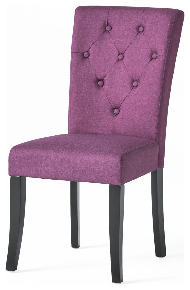 GDF Studio Nasima Fabric Dining Chair, Set of 2, Deep Purple