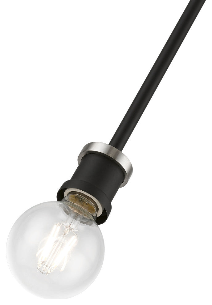 Lansdale 1 Light Black With Brushed Nickel Accents Single Pendant