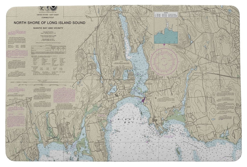 North Shore Long Island Door Mat 30x50 "“ Nautical Map