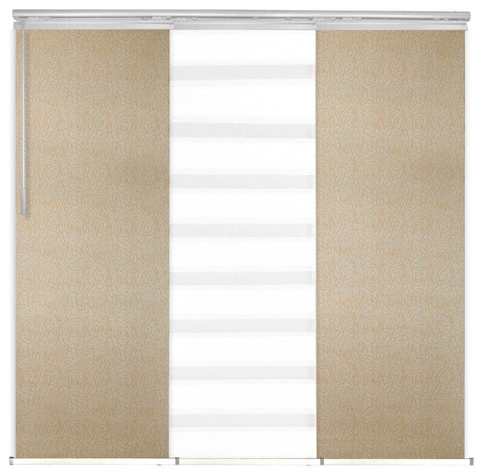 Blanched White-Raisa 3-Panel Track Extendable Vertical Blinds 36-66"x94"