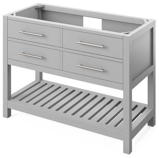 Wavecrest Contemporary Grey 48" Vanity, Boulder Cultured Marble Vanity Top