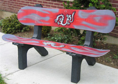 Snow Board Bench Red
