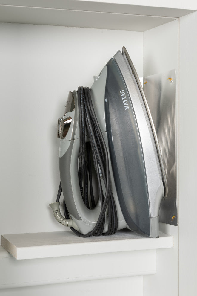 Deluxe Swivel Non-Electric Ironing Center, Raised White Door
