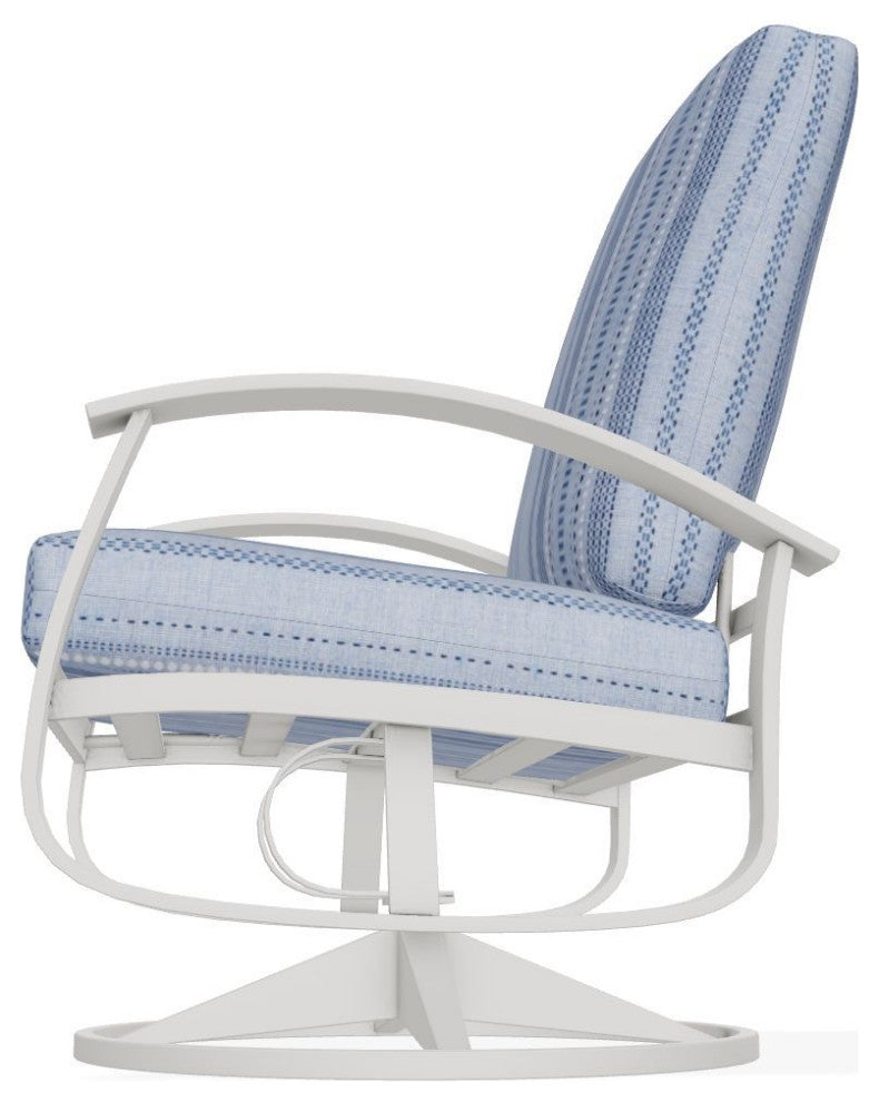 Belle Isle Cushion Outdoor Swivel Rocker, Copeland Chambray/Snow