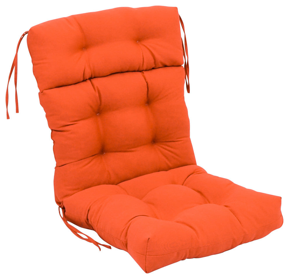 20-"x42" Solid Twill Tufted Chair Cushion Orange