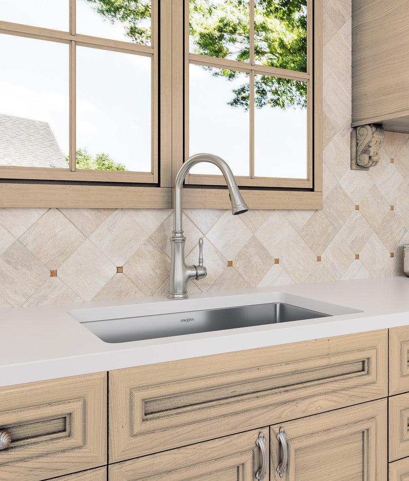 Villa Pull-Out Kitchen Faucet, Brushed Nickel