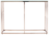 Nicholese Contemporary Glass-Top Console Table, Champagne