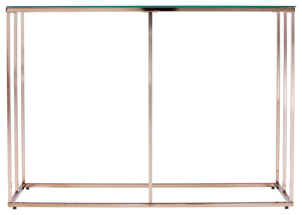 Nicholese Contemporary Glass-Top Console Table, Champagne