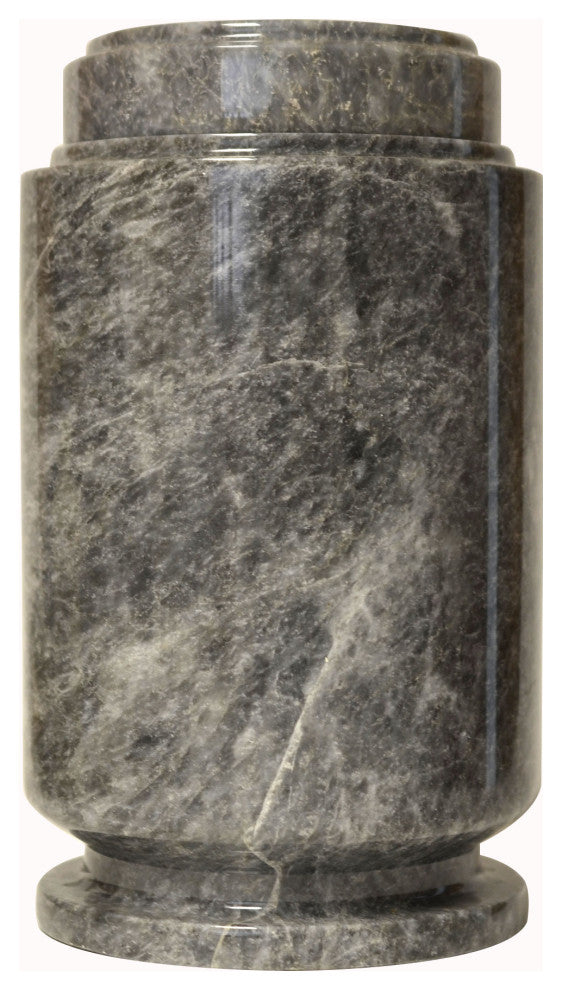 Marble Cremation Urn With Lid, Cloud Gray