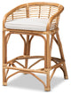 Merlin Modern Bohemian Rattan Collection, White/Natural Brown, Counter Stool