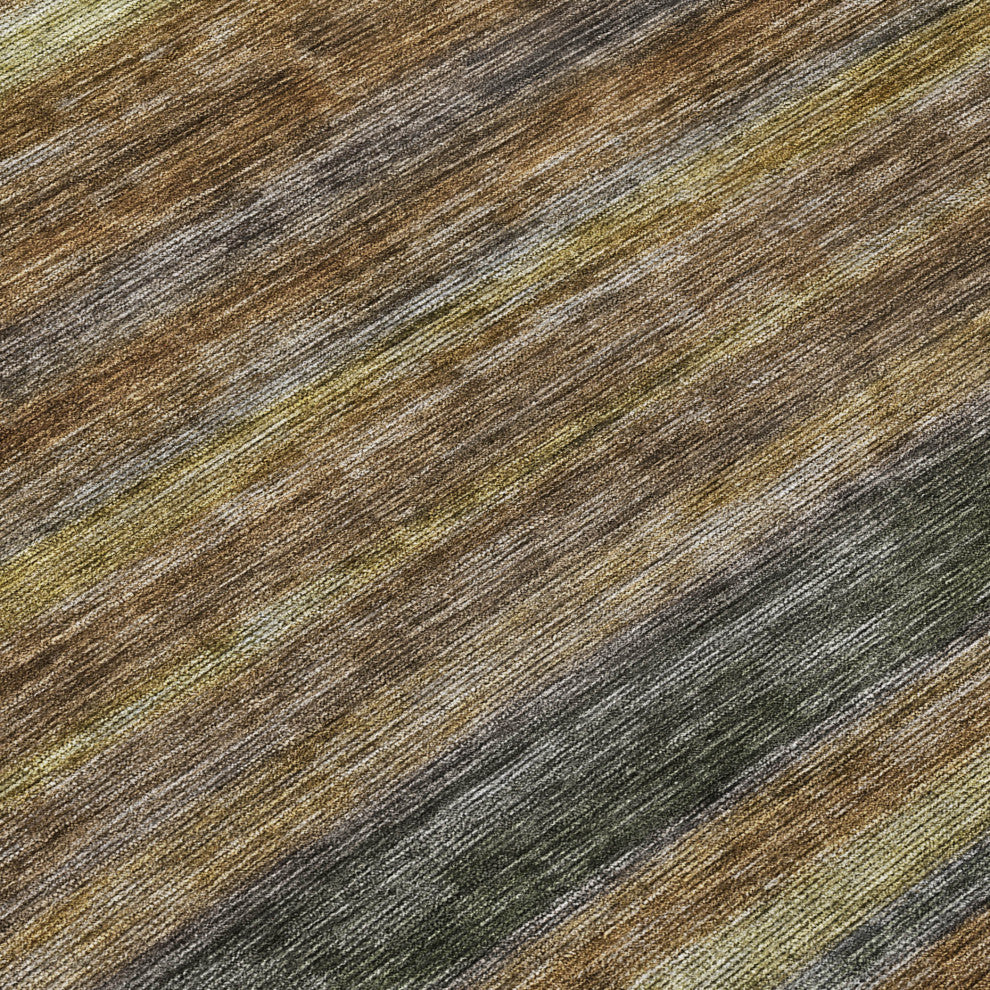 Machine Washable Indoor/Outdoor Chantille ACN1639 Brown 10' x 14' Rug