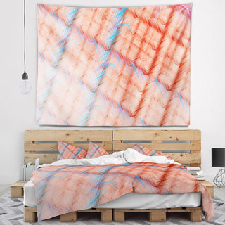 Red Fractal Grill Pattern Abstract Wall Tapestry, 80"x68"